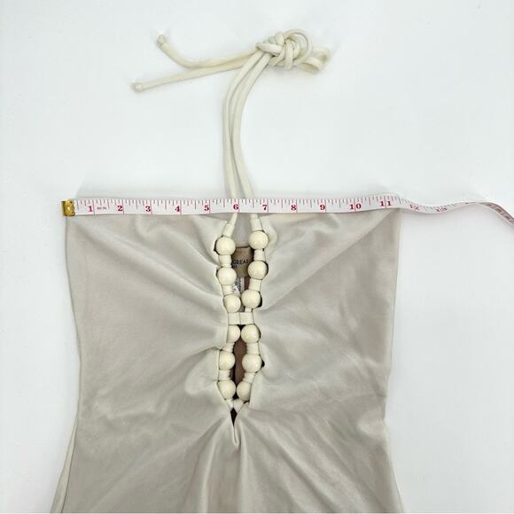 Adriana Degreas Golden Age Solid Halterneck Swimsuit in off white Size M - Picture 14 of 16